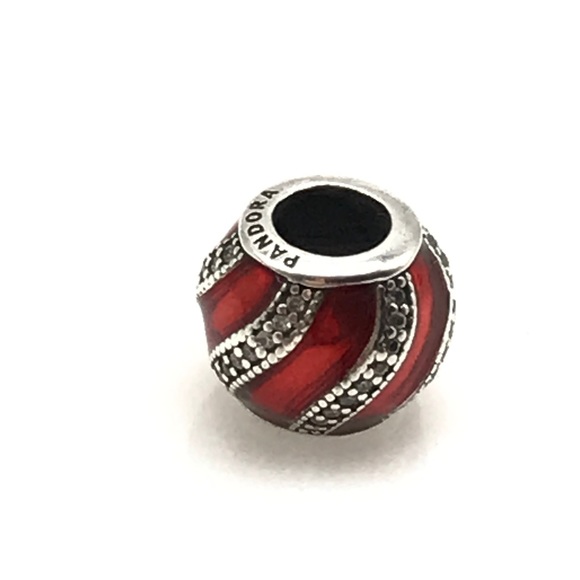 Pandora Red Enamel CZ Adornment Charm - Picture 4 of 6